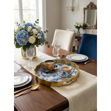 altabi Blue Life 34 cm Dijital Desenli Cam Sunum Tepsisi