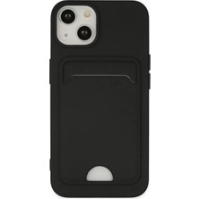 SDT Newface Apple iPhone 14 Plus Kılıf Kelvin Kartvizitli Silikon - Siyah