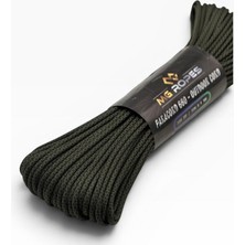 Mg Ropes Bileklik ve Outdoor Polyester Paracord Ip 4 mm 660 Lb 30 Metre Haki Siyah Desen (10 Çekirdek)