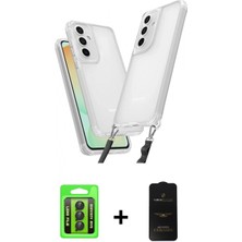 Pileli Store Pilelistore™ Galaxy A25 5g Kılıf Ufuk Klasik - Siyah 6d Antistatik Mat Seramik Hayalet Nano Ekran Koruyucu + Raze Metal Kamera Lens - Sh