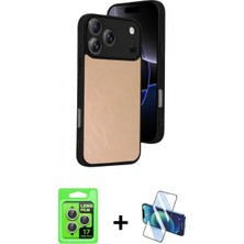 Pileli Store Pilelistore™ iPhone 17 Pro Kılıf Kıvılcım Işık Serisi - Siyah 3D Antistatik Seramik Nano Ekran Koruyucu + Raze Metal Kamera Lens - Gs