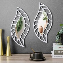 SDT 2'li Set Kırılmaz Pleksi Dekoratif Duvar Aynası - 20X35 cm Yaprak Formlu 1. Sınıf Akrilik Ayna