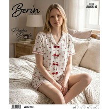 Berin 2055-5  Kısa Kollu Raporlu Bayan Şortlu Takım