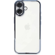 SDT Newface Apple iPhone 16 Plus Kılıf Razer Lensli Silikon - Açık Mavi