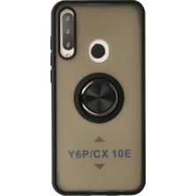 SDT Newface Huawei Y6P Kılıf Montreal Yüzüklü Silikon Kapak - Siyah