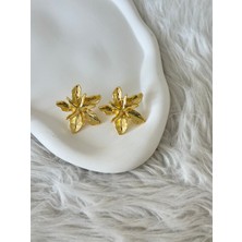 Revoia Gold Çiçek Küpe