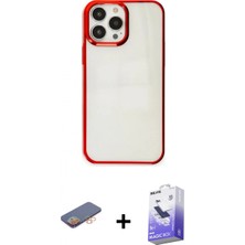 Pileli Store Pilelistore™ iPhone 13 Pro Max Kılıf Doruk Doku Prime - Siyah Bilvis 5in1 5d Magic Hayalet Cam Ekran Koruyucu + Renkli Kamera Lens Koruma Cam - Tu