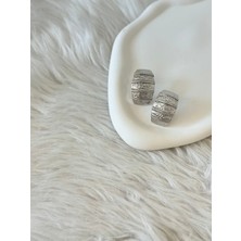 Revoia Rölyef Dokulu Silver Küpe
