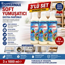 Powermax Soft Yumuşatıcı 1000 ml x 3 Adet Toplam 3 Lt Ekonomik Set