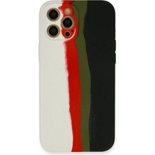 Durukar®  iPhone 12 Pro Kılıf Ebruli Lansman Silikon - Beyaz-Siyah