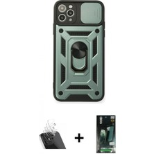 Pileli Store Pilelistore™ iPhone 11 Pro Max Kılıf Ahenk Klasik - Siyah 360 Mat Full Body Arka Koruyucu + Kamera Lens Koruma Cam - Sf
