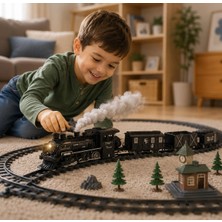 Merytoys Işıklı ve Sesli Buhar Çıkartan 15 Parça Tren Set