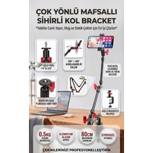 Matechno Ayarlanabilir 360° Dönen Kamera Uyumlu Masa Bağlantılı 6 Eklemli Telefon Tutucu Telefon Standı