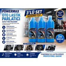 Powermax Oto Lastik Parlatıcı 1000 ml x 3 Adet Toplam 3 Lt Ekonomik Set