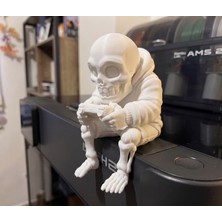 Marchen Collection Gamer Iskelet Figür, 3D Baskı Gamer Iskelet Biblosu, Kitaplık - Gamer Dekorasyonu Iskelet Figürü 7cm