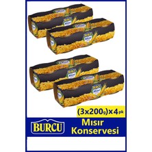 Burcu Haşlanmış Süt Mısır (3 x 200 Gr) x 4 Paket