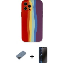 Pileli Store Pilelistore™ iPhone 12 Pro Kılıf Yadigar Çizgi - Siyah 3D Antistatik Hayalet Cam Ekran Koruyucu + Shine Kamera Lens Koruma Cam - Sh