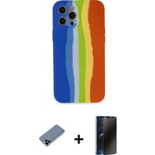 Pileli Store Pilelistore™ iPhone 12 Pro Kılıf Yadigar Çizgi - Siyah 3D Antistatik Hayalet Cam Ekran Koruyucu + Shine Kamera Lens Koruma Cam - Sh