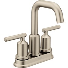 SDT Group 6150BN Gibson Iki Kollu Orta Set Yüksek Ark Modern Banyo Musluğu, Drenaj Takımı Ile, Fırçalanmış Nikel