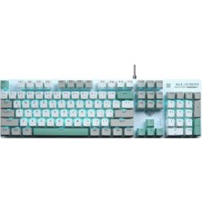 SDT Group Aula S500 Brown Switch Mavi LED Aydınlatmalı Makrolu Kablolu Gaming Mekanik Oyuncu Klavyesi