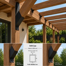 80X80X2 mm Pergola Bağlantı Aparatı 8 Parça – Güçlü ve Estetik Montaj Çözümü