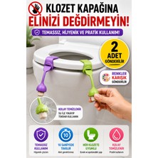 Open City 2'li Set Mantar Tasarımlı Klozet Kapağı Kaldırma Aparatı Silikon Hijyenik Tutacak Renkli 24 cm