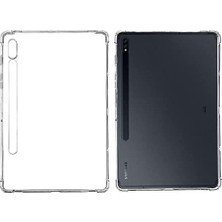 SDT Group Galaxy Tab S7 Fe Lte T730 T735 T737 ile Uyumlu Kılıf Darbelere Dayanıklı Şeffaf Kapak Renksiz