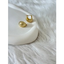 Dokulu Gold Halka Küpe