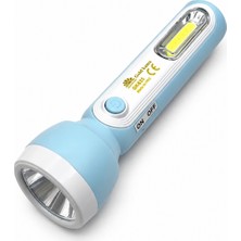 farissu Gold Ka Ma GK835 Şarj Edilebilir 2 Modlu LED El Feneri - 1 Ön Spot LED + 1 Yan Cob LED Işıklı Kamp ve Ev Feneri (15 Cm)