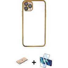 Pileli Store Pilelistore™ iPhone 11 Pro Kılıf Vadi Minimal - Siyah 3D Antistatik Seramik Nano Ekran Koruyucu + Renkli Kamera Lens Koruma Cam - Mı