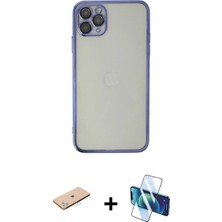 Pileli Store Pilelistore™ iPhone 11 Pro Kılıf Vadi Minimal - Siyah 3D Antistatik Seramik Nano Ekran Koruyucu + Renkli Kamera Lens Koruma Cam - Mı