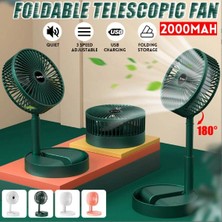 EstoreBox Katlanır Teleskopik Zemin Fanı Yaz Sessiz Öğrenci Masaüstü Fan USB Şarj Edilebilir Taşınabilir Ev M
