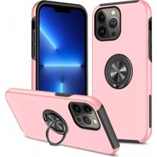 Durukar®  iPhone 13 Pro Max Kılıf Elit Yüzüklü Kapak - Pembe
