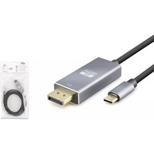 Hadron HDX7859 Type-C To Displayport Görüntü Kablosu 8k 60Hz 1.8 mt - Gri