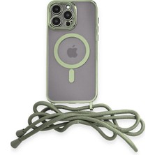 Durukar®  iPhone 14 Pro Kılıf Divo Lazer Askılı Magsafe Kapak - Koyu Yeşil