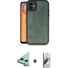 Marsilyan™- iPhone 11 Kılıf Kıvılcım Işık Serisi - Siyah Bilvis 3D Mat Cam Ekran Koruyucu + Raze Metal Kamera Lens - Mı