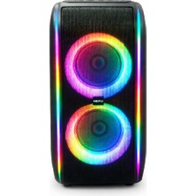 Hepu HP-978 2x6'' Kablosuz 1 El Mikrofon Bluetooth USB Şarjlı Rgb Işıklı Müzik Kutusu