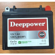 Deeppower 12 Volt 7 Amper Motosiklet Aküsü-Ölçüler 114*71*131 Mm. - 2,3 kg 12N7L-BS Dikey