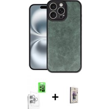 Marsilyan™- iPhone 16 Pro Kılıf Kıvılcım Işık Serisi - Siyah Bilvis 3D Cam Ekran Koruyucu + Raze Metal Kamera Lens - Bz