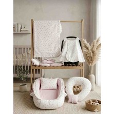 Mamaraduga 7 Parçalı Set Pembe Çiçek Bahçesi %100 Pamuk Poplin Kumaş