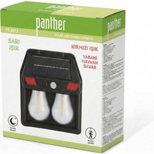 Panther PT-2972 Solar Karanlık ve Hareket Sensörlü LED Duvar Lambası
