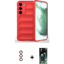 Marsilyan™- Galaxy S23 Plus Kılıf Atlas Koleksiyonu - Siyah 360 Mat Full Body Arka Koruyucu + Metal Kamera Lens - Kı