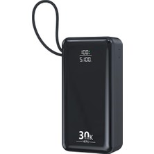Hepu HP-253 30.000 Mah Süper Kapasiteli 22.5W Pd Hızlı Şarjlı Powerbank – 3 Kablolu LED