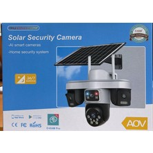 O-Kam OK-301 4g Sim Kartlı Solar Büyük Panel 4+4 - 9mp Ptz 3 Lens Köşeler Ayarlı Kamera