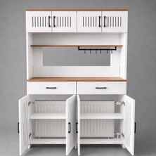 Bangu Petek Üstü Kahve Köşesi Dolabı ( Derinlik 47 cm ) 4 Kapaklı Çok Amaçlı Raf BKDM0019