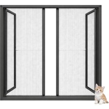 Sineklikstore Akordiyon Duble  Kapı Kedi Sinekliği – 140 x 240 cm – Demir, Ahşap, Çelik, Pimapen ve Alüminyum ile Uyumlu