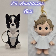 3D Atölye Maker  Siyah Border Esnek Köpek ve Kanatlı Masal Çocuk Anahtarlık