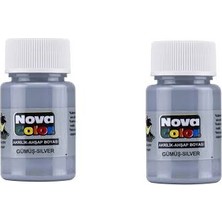 Dokirta Nova Color Akrilik Boya Şişe 30 cc Gümüş 2ADET
