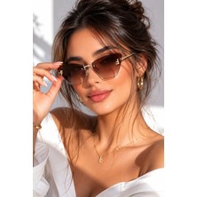 Modalucci Yeni Sezon Cat Eye Kadın Kahve Güneş Gözlüğü