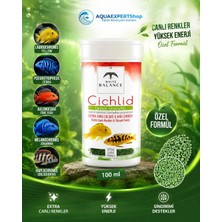 White Balance Cichlid Green Granules - Cichlid Balıkları Için Özel Formül - Besleyici ve Renk Canlandırıcı Içerik - 100 ml
